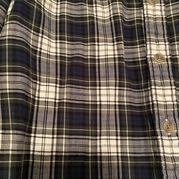 Like-new men’s Blue and Green Plaid Flannel Button Down shirt - Picture 2 of 4